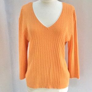 RL Orange Cableknit Tennis Sweater